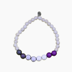 Asexual Bracelet White and holographic beads