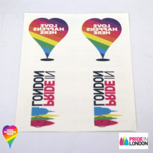 Official Pride In London Love Happens Here Tattoo Sheet