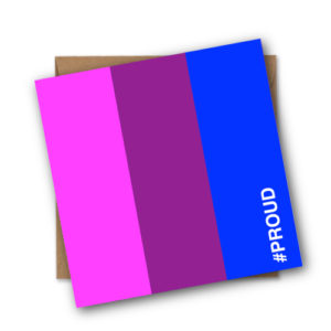 Bisexual #PROUD Vertical Stripe Greetings Card