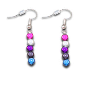 Tiny Gender Fluid Holographic Drop Earrings