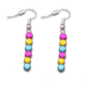 Tiny Pansexual Holographic Drop Earrings