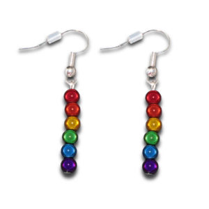 Tiny Rainbow Holographic Drop Earrings
