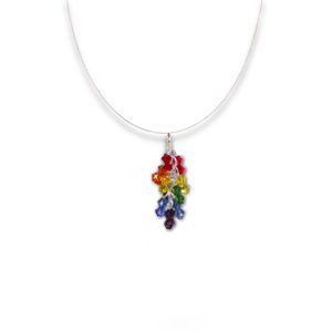 Tiny Rainbow Cluster Necklace With Swarovski® Elements