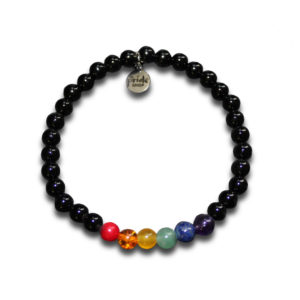 Black Rainbow Gem Stone Bracelet