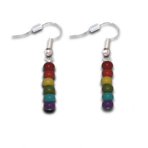 Rainbow Heishi Stone Drop Earrings