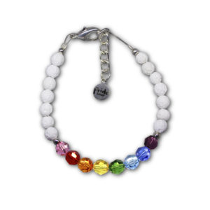 White Lava Stone Bracelet With Gilbert Baker (Original Pride Flag) Swarovski® Elements Set