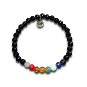 Black Gilbert Baker Gem Stone Bracelet
