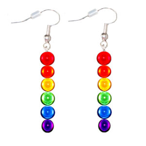 Handmade Rainbow Holographic 8mm Drop Earrings