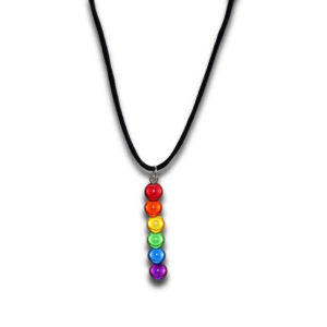 Rainbow Holographic Bead Drop Necklace
