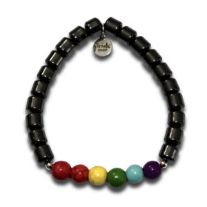 Rainbow Stone Tube Bracelet