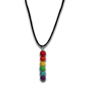 Rainbow Stone Bead Drop Necklace