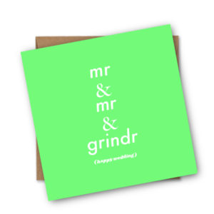 Mr And Mr And Grindr Wedding Card