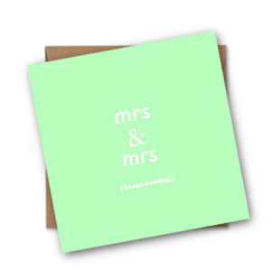 Mrs And Mrs Lesbian Wedding Card