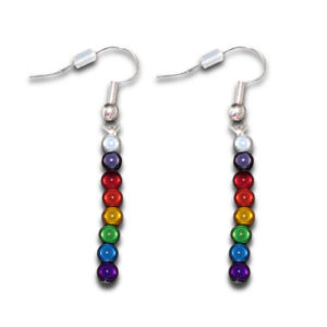 Tiny Straight Ally Rainbow Holographic Drop Earrings