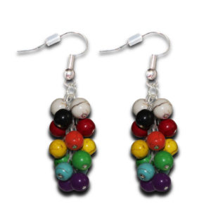 Straight Ally Rainbow Stone Cluster Earrings