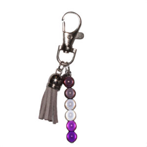 Asexual Holographic Drop Bag Charm With Tassle