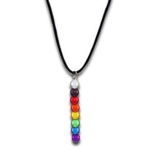 Straight Ally Rainbow Holographic Bead Drop Necklace