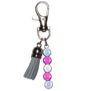 Transgender Holographic Drop Bag Charm With Tassle