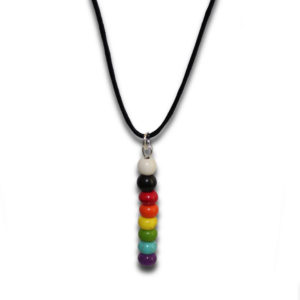 Straight Ally Rainbow Heishi Stone Bead Drop Necklace