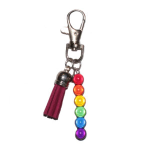 LGBT Rainbow Holographic Drop Bag Charm With Tassle