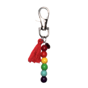 LGBT Rainbow Drop Bag Charm With Cotton Tassle