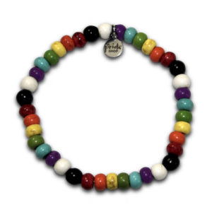 Straight Ally Rainbow Heishi Stone Bracelet