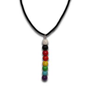 Straight Ally Rainbow Stone Bead Drop Necklace