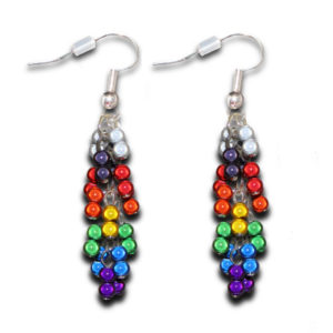 Straight Ally Rainbow Holographic Cluster Earrings