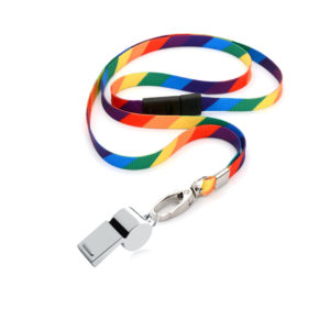 Rainbow Lanyard With Whistle