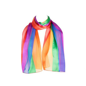 Rainbow Stripe Satin Scarf