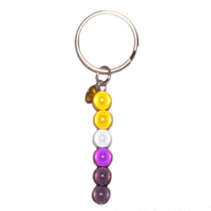 Non-Binary Pride Holographic Keyring