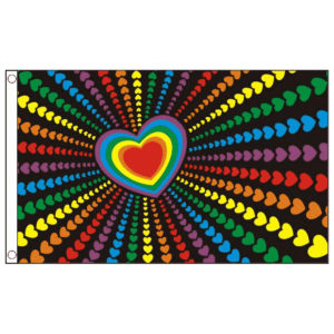 buy rainbow love heart lgbt pride 5' flag online