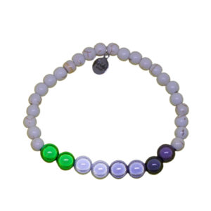 white stone bracelet with aromantic holographic set