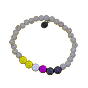 white stone bracelet with non binary holographic set