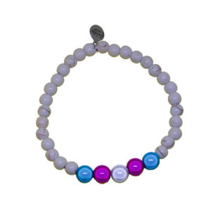 white bracelet with transgender holographic set