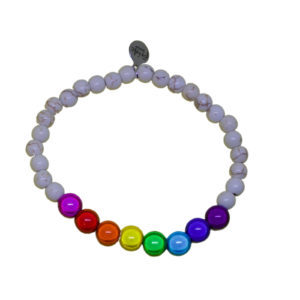 white stone bracelet with Gilbert Baker holographic set