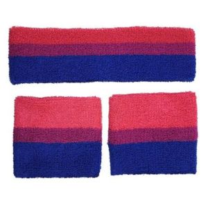 Bisexual sweatbands and headband set
