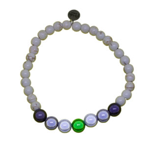 white stone bracelet with agender holographic set