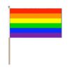 rainbow lgbt hand held pride flag