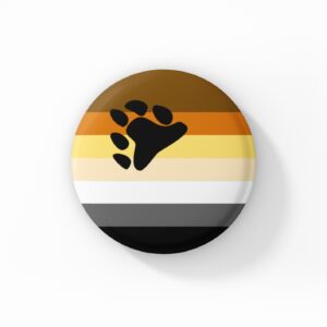 Vintage Style Button Badge - Bear Gay Pride Flag