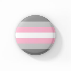 Vintage Style Button Badge - Demigirl Flag