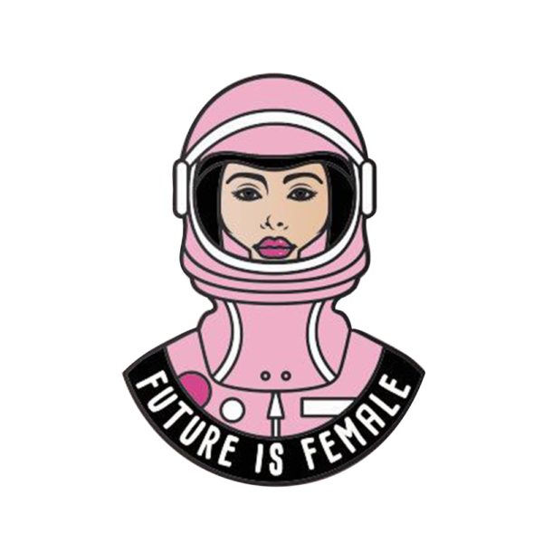 feminist future is female pin badge