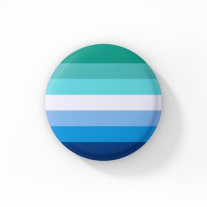 Vintage Style Button Badge - Men Who Love Men Pride Flag