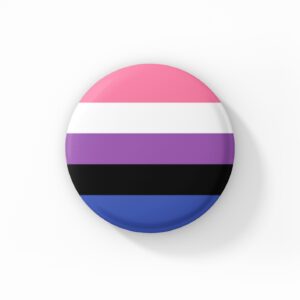 Vintage Style Button Badge - Genderfluid Pride Flag