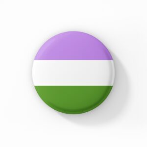 Vintage Style Button Badge - Gender Queer Pride Flag