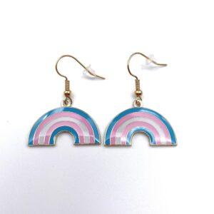 Transgender Pride Flag Rainbow Shape Earrings