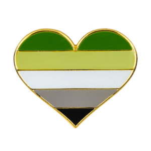 Aromantic Heart Pin Badge