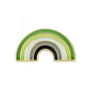 Aromantic Rainbow Pin Badge