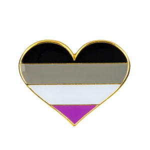 Asexual Flag Heart Pin Badge