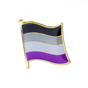 Asexual Waving Pride Flag Pin badge